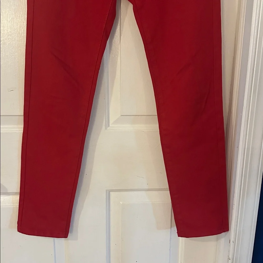 Women J. McLaughlin Vibrant Red Cotton & Spandex Skinny Jeans Size 2 - Picture 3 of 7